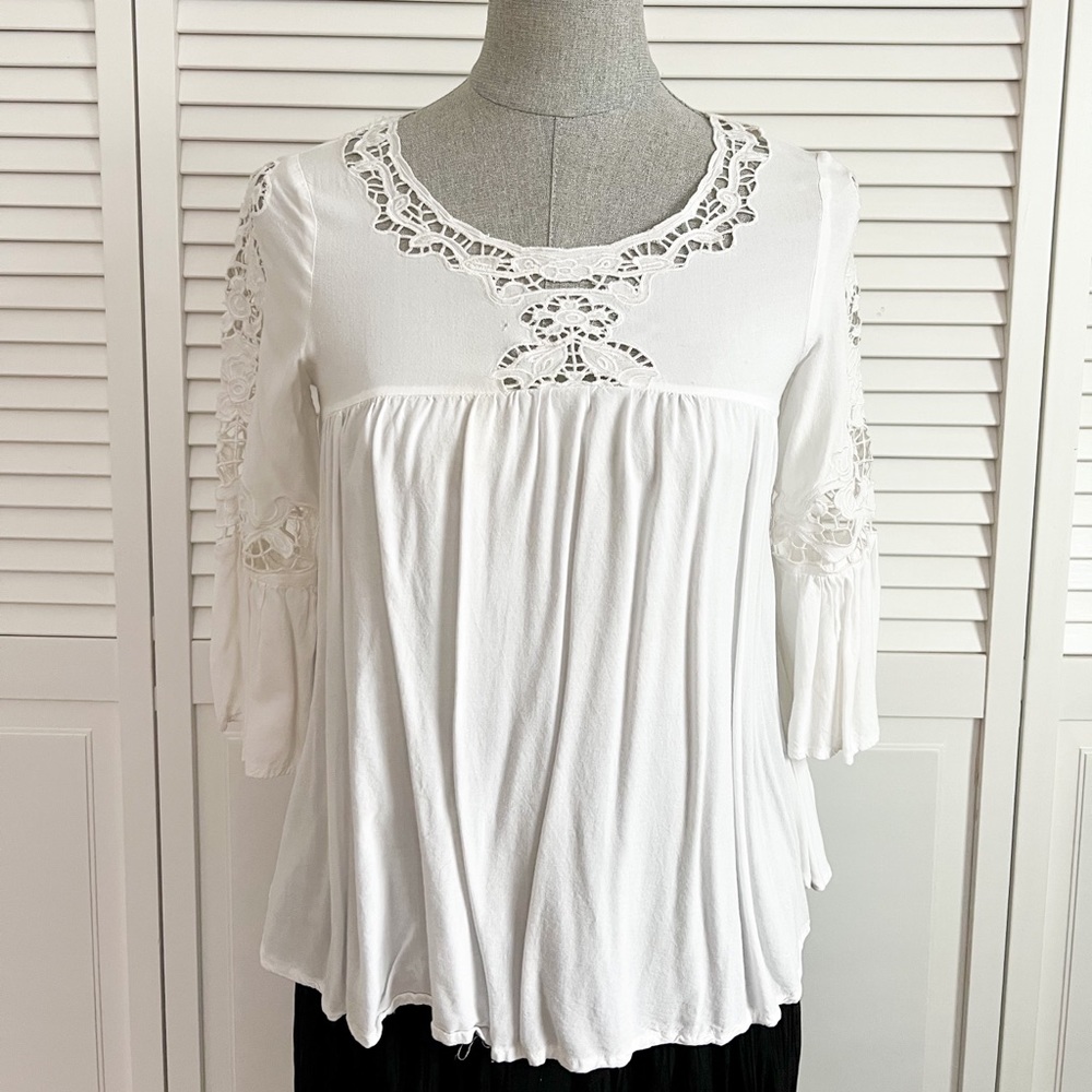 En Crème White Cottage Blouse